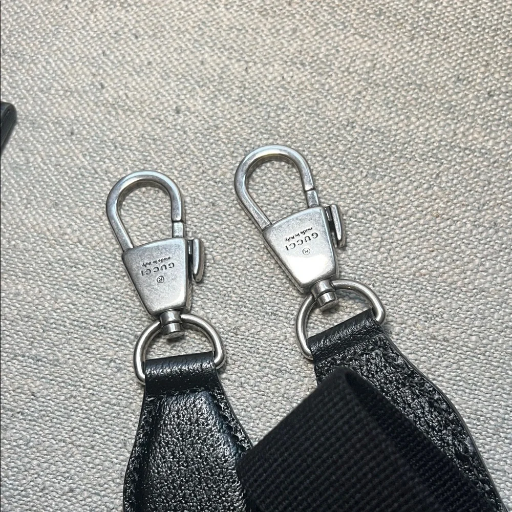 Gucci Black GG Jacquard Tote with Leather Handles